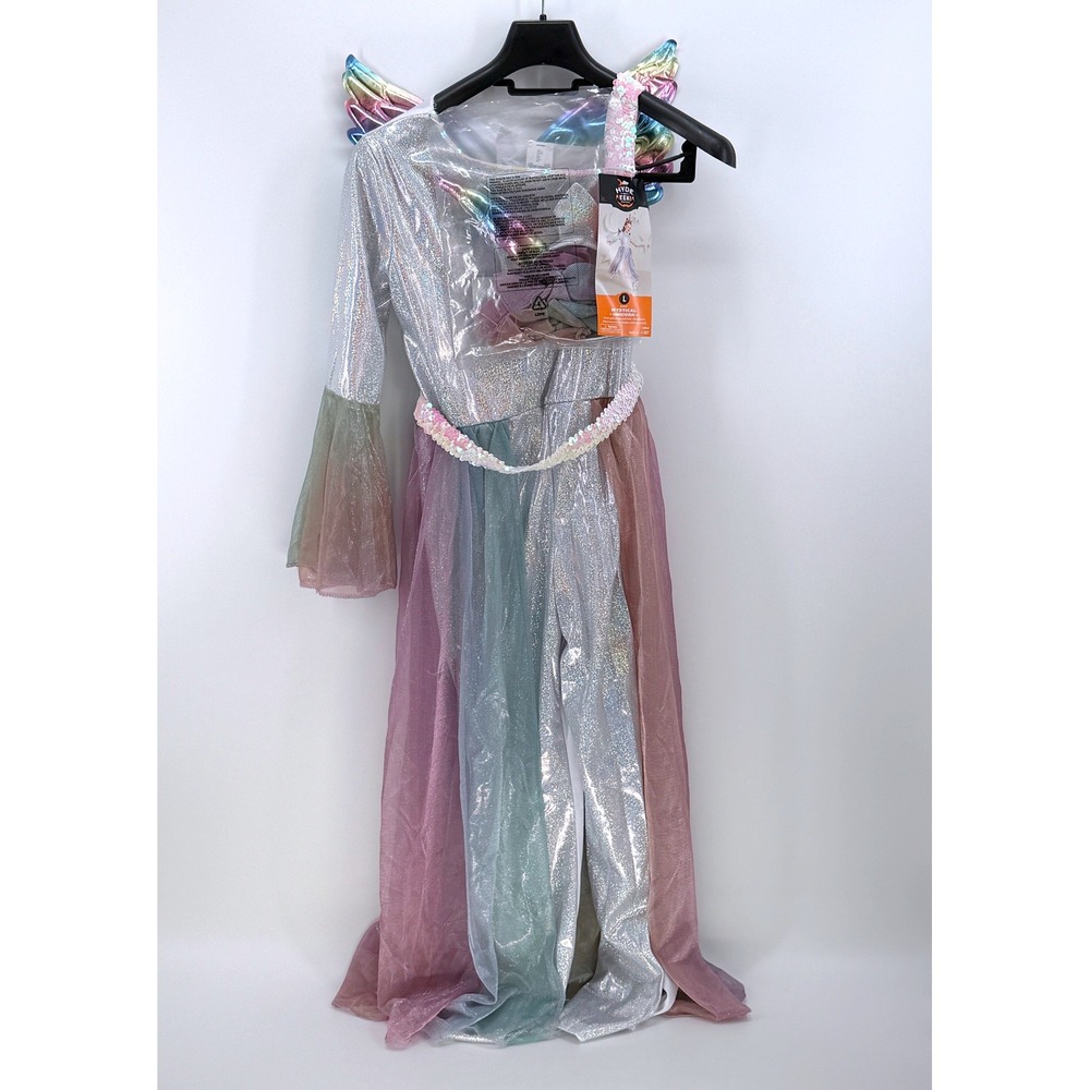 Hyde & EEK Girls Mystical Unicorn Costume Large Dress Wings Belt Headpiece NEW